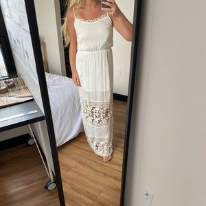 Long white lace dress